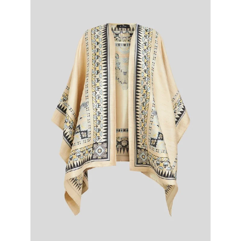 Women's Outdoor Attire Scarf Print Cape