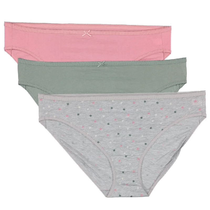 Women's Comfortable Lounge Garments Cotton Hi-Leg Panties 3 Pack