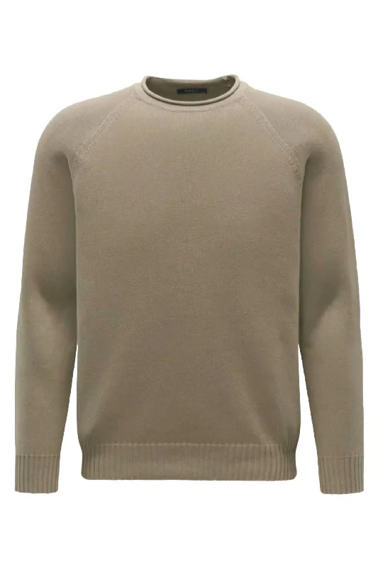 Women's Comfortable Lounge Outfit Men's Foggy Roll Crew Sweater In Taupe