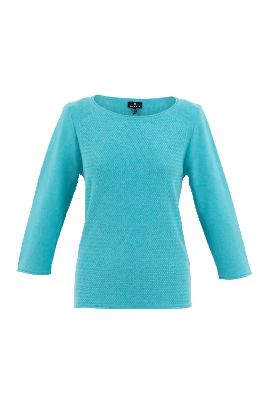 Women's Office Outfit Women's Patterned Knit Sweater In Blue