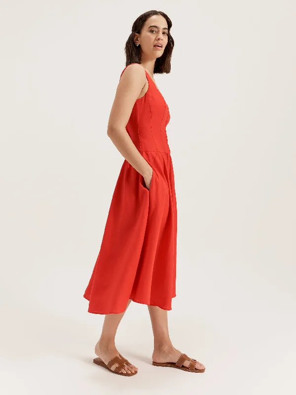 Women's Effortless Casual Outfit Coralli Midi Dress