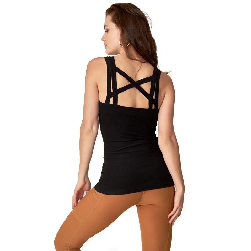 Stylish Women's Garments Long Black Tank Top