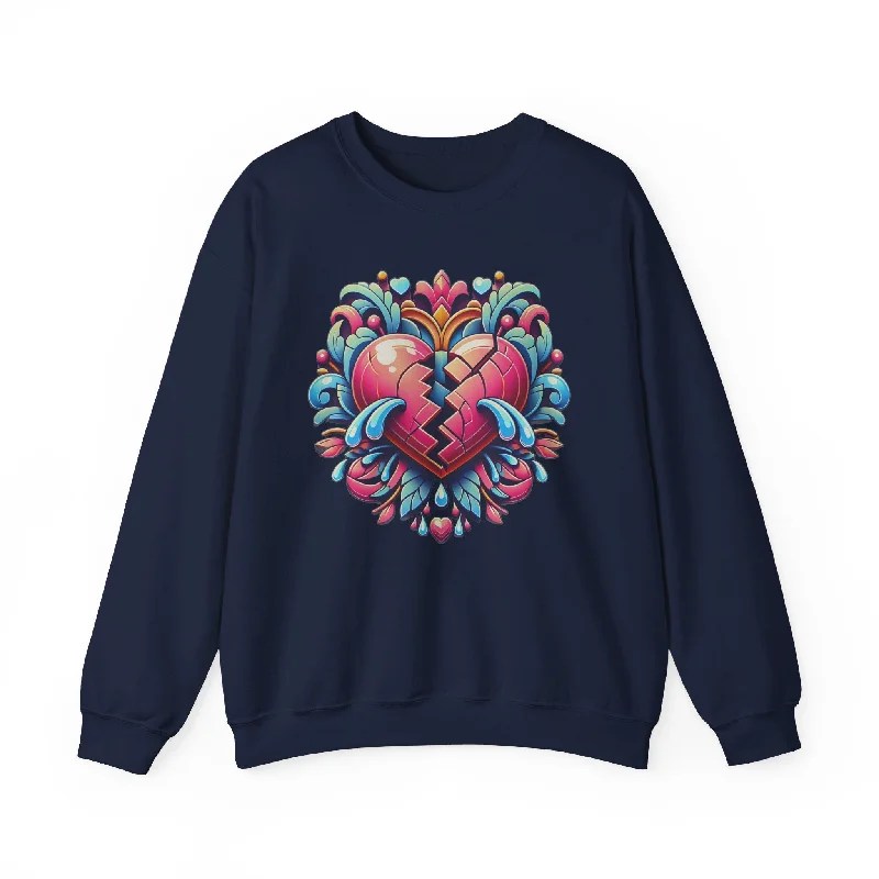 Elegant Women's Attire Broken Heart Heavy Blend™ Crewneck Sweatshirt