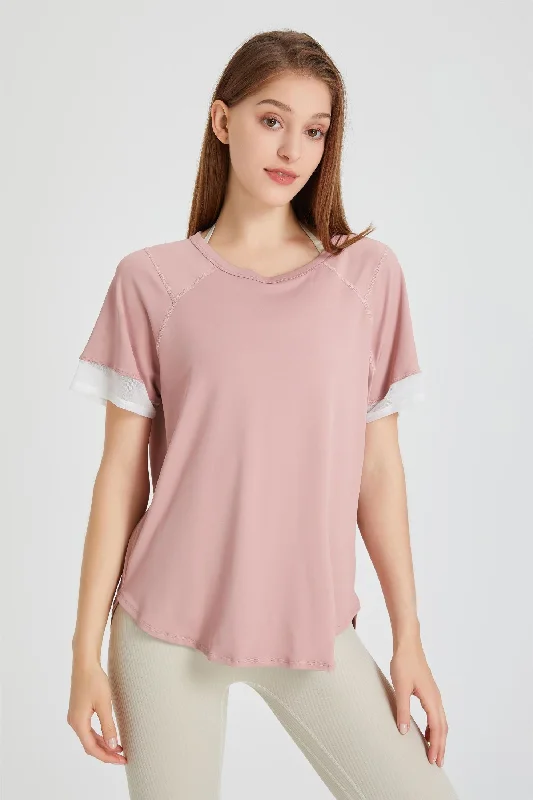 Women's Resort Attire Contrast Breathable Short Sleeve T-Shirt