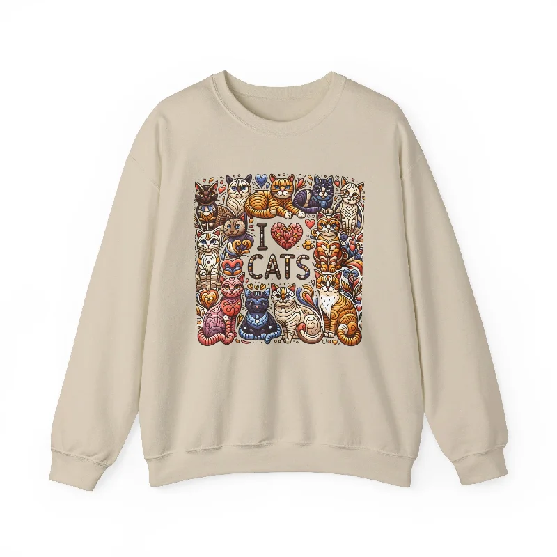 Women's Trendy Garments I Love Cat Heavy Blend™ Crewneck Sweatshirt