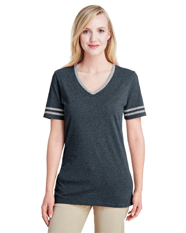 Women's Transitional Outfit Jerzees Ladies TRI-BLEND Varsity V-Neck T-Shirt