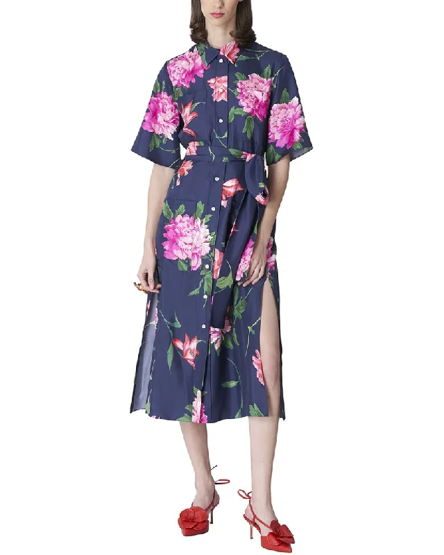 Stylish Women's Outfit Carolina Herrera Silk Shirtdress