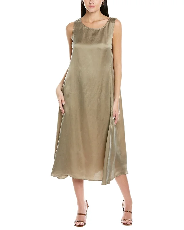 Chic Women's Outfit EILEEN FISHER Ballet Neck Midi Dress