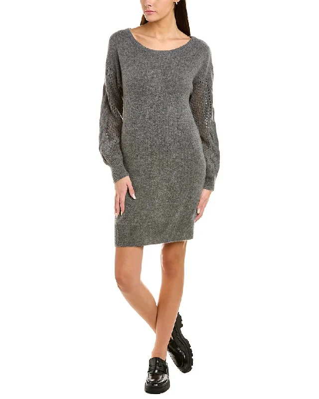 Women's High-Fashion Attire NAADAM Open Cable Wool & Cashmere-Blend Tunic Sweaterdress