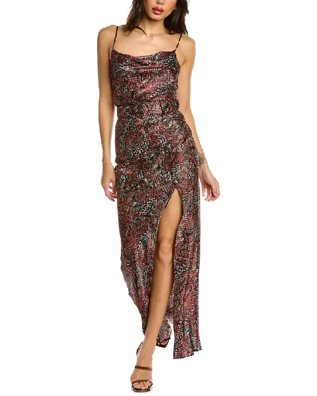 Women's Seasonal Attire Nicholas Simone Cowl Neck Silk Maxi Dress