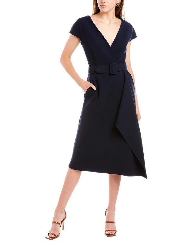 Stylish Women's Garments For Holidays Oscar de la Renta Wool-Blend Wrap Dress