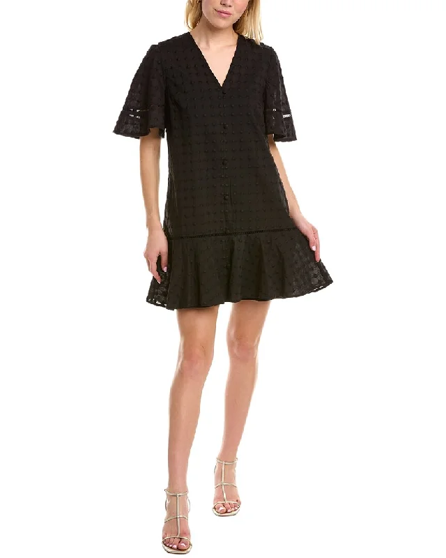 Women's Evening Attire Pearl by Lela Rose Dotted Flounce Hem Mini Dress