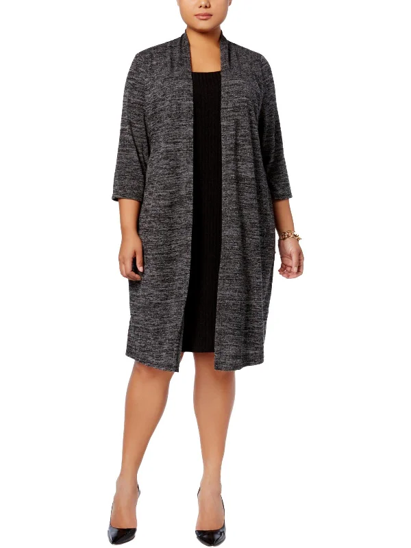 Women's Plus-Size Garments Plus Womens Knit Knee-Length Sweaterdress