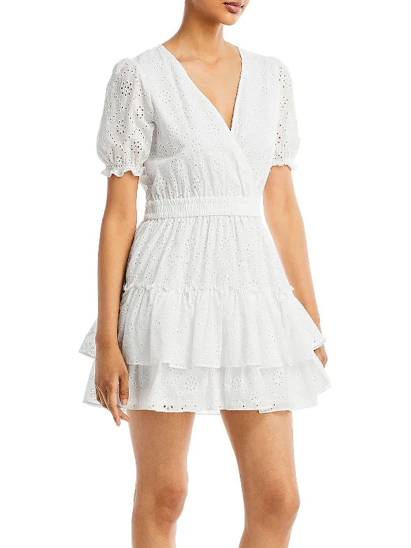 Stylish Women's Attire Reese Womens Tiered Short Mini Dress