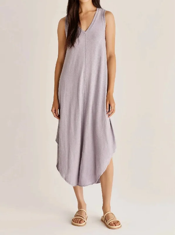 Stylish Women's Garments For Holidays Reverie Midi Dress In Lavender