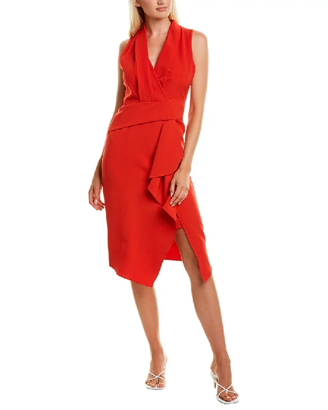 Women's Stylish Professional Garments Taylor Asymmetrical Midi Dress