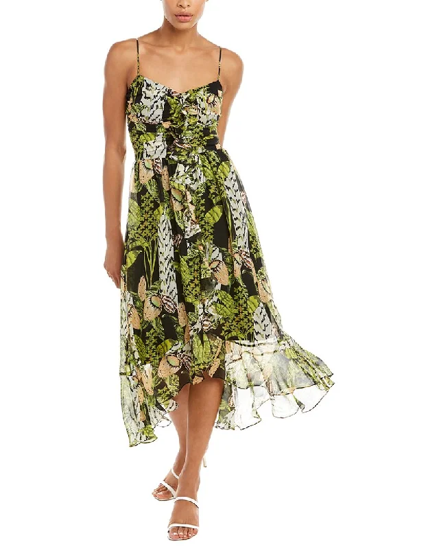 Women's Plus-Size Outfit Temperley London Harmony Print Strappy Silk Midi Dress