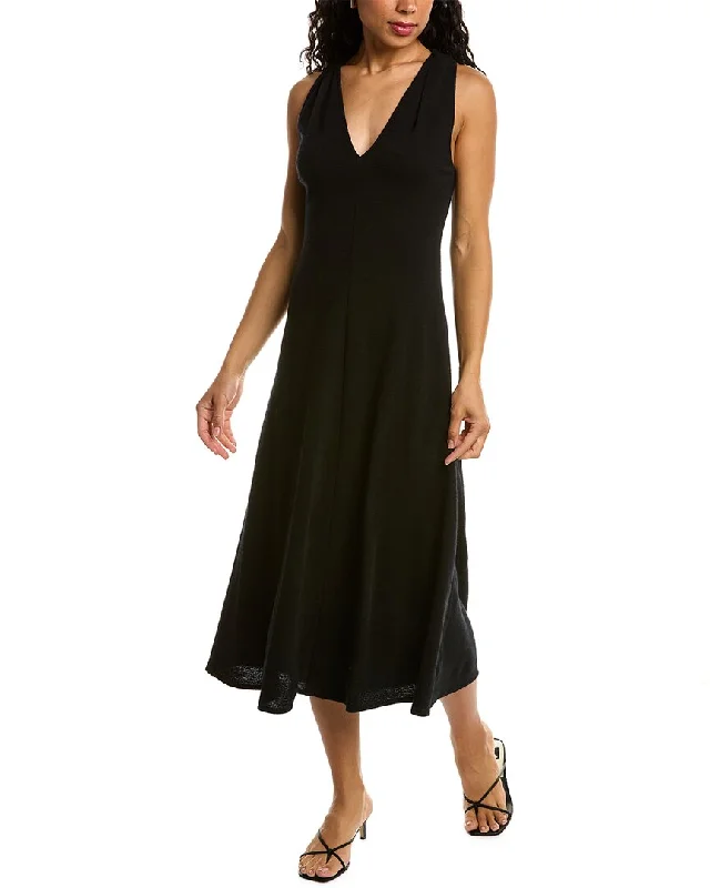 Women's Transitional Outfit Vince Twisted Back Wool-Blend Midi Dress