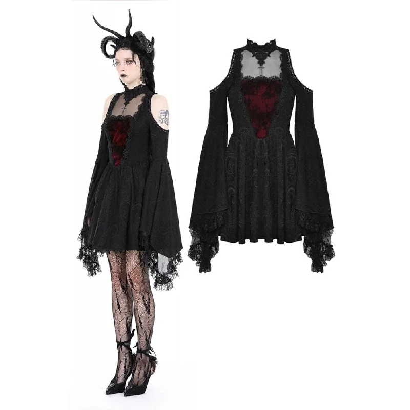 Women's Trendy Outfit Women's Gothic Off Shoulder Lace Splice Dress