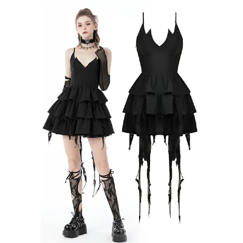 Women's Work Outfit For The Office Women's Punk Little Devil Multilayer Slip Dress