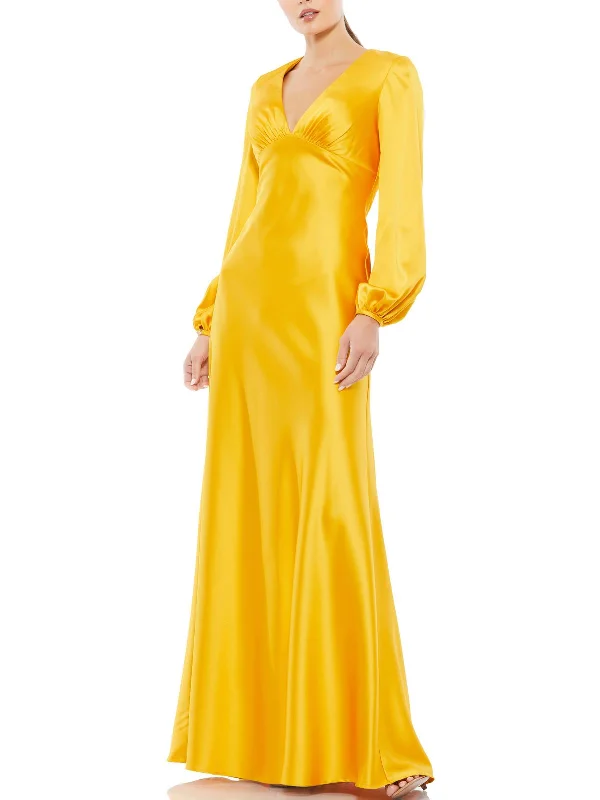 Women's Vacation Garments Womens Satin Maxi Evening Dress