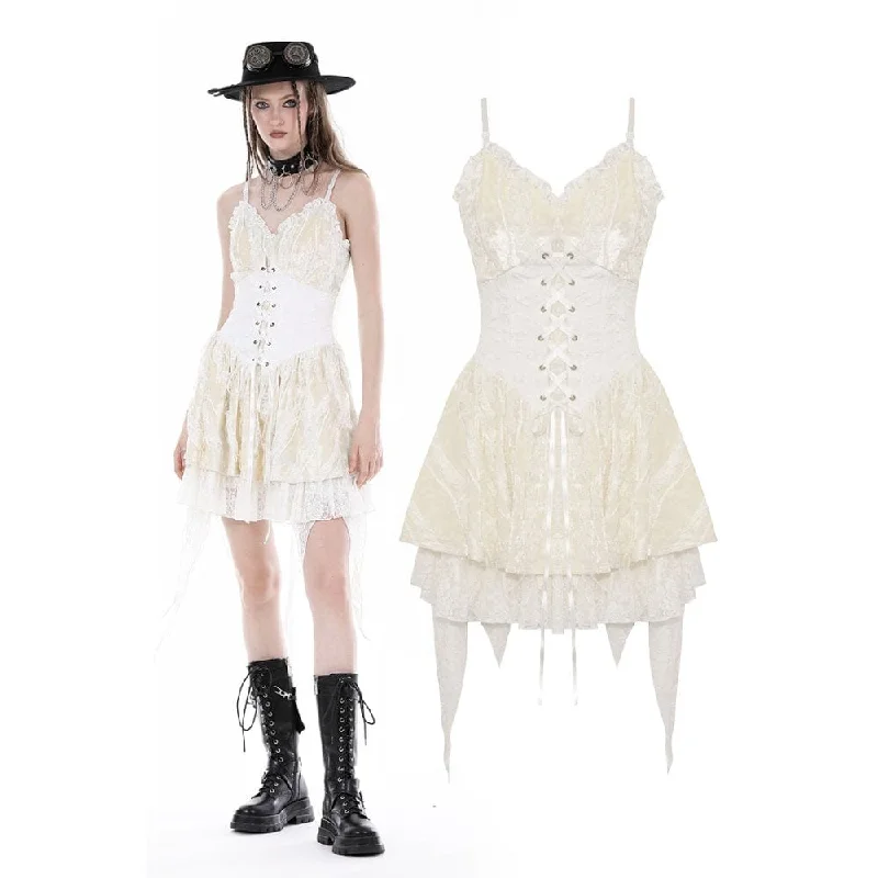 Women's Comfortable Garments Women's Steampunk Irregular Lace-up Layered Slip Dress