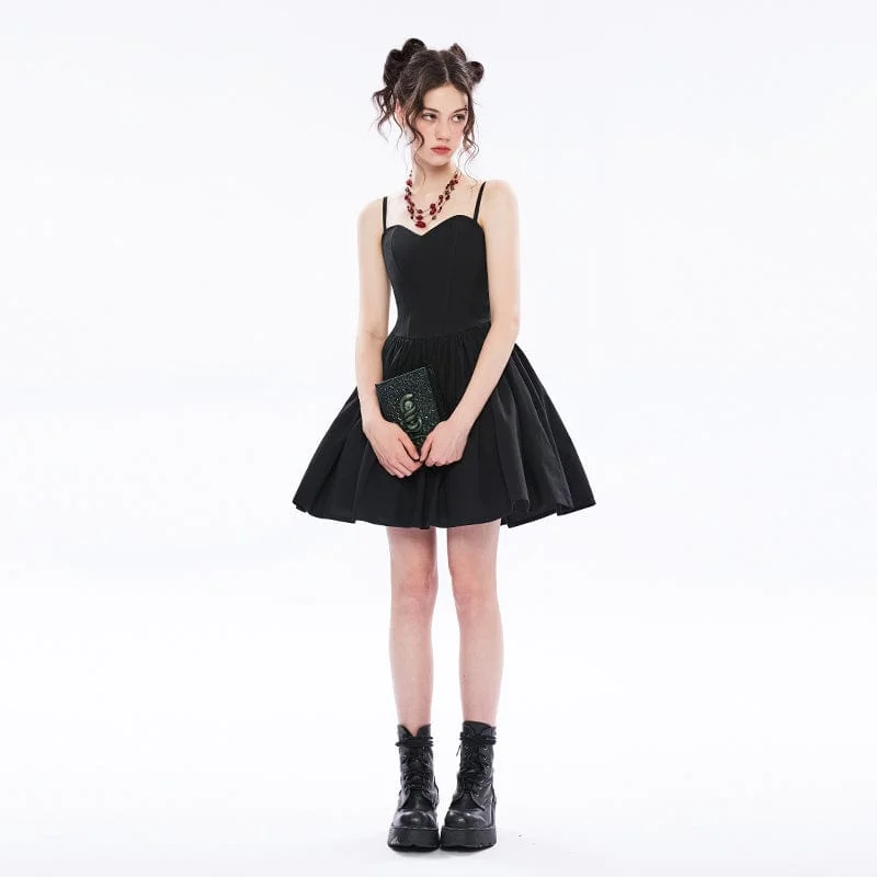 Women's Office Outfit Women's Vintage Punk Black Little Dress